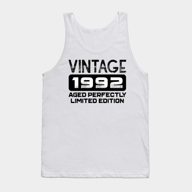 Birthday Gift Vintage 1992 Aged Perfectly Tank Top by colorsplash